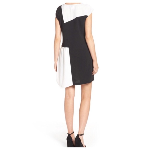 NWT Charles Henry Colorblock Blk & Ivory Dress Sm - Picture 3 of 8